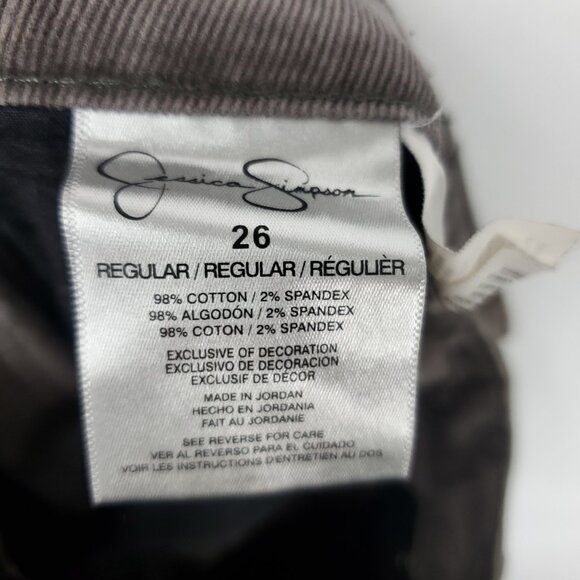 Jessica Simpson Forever Skinny Greyish Brown Corduroy Style Skinny Pants Sz 26R - Picture 13 of 14